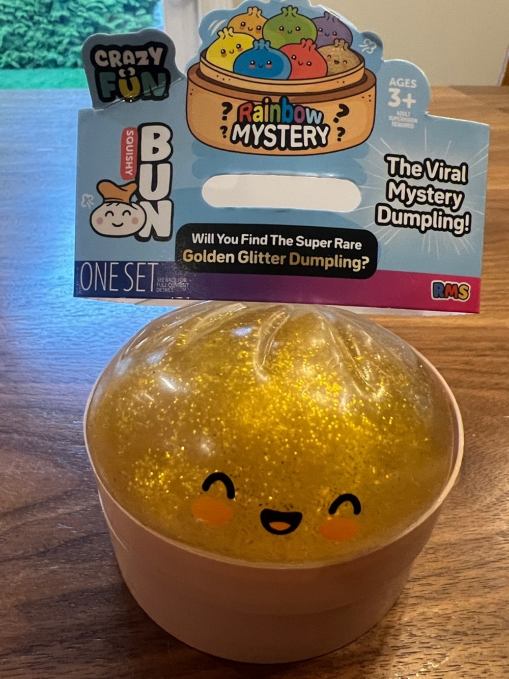 Rainbow Mystery Golden Glitter Dumpling Squishy - Gold